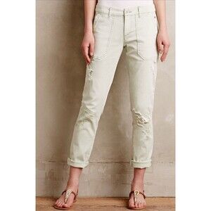 Anthropologie Pilcro Letterpress Women’s 29 Hyphen Distressed Chinos Mint Green